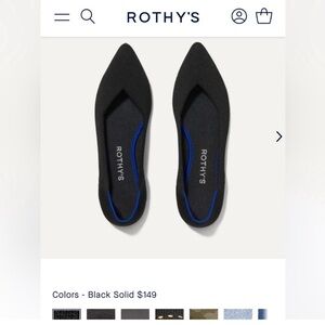 Rothy's Black Solid Flats